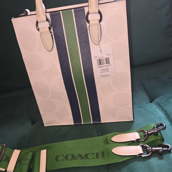 MENS  OR WOMENS  AUTHENTIC COACH DYLAN VARSITY TOTE BAG AND WALLET SET - Picture 7 of 15